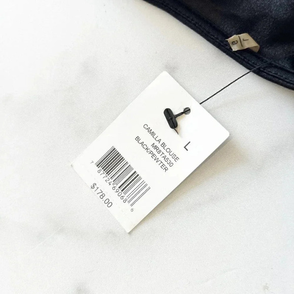 Tahari Size Large Black Camilla Confetti Sequin Silver Lined Tank Top/Cami - Picture 4 of 4